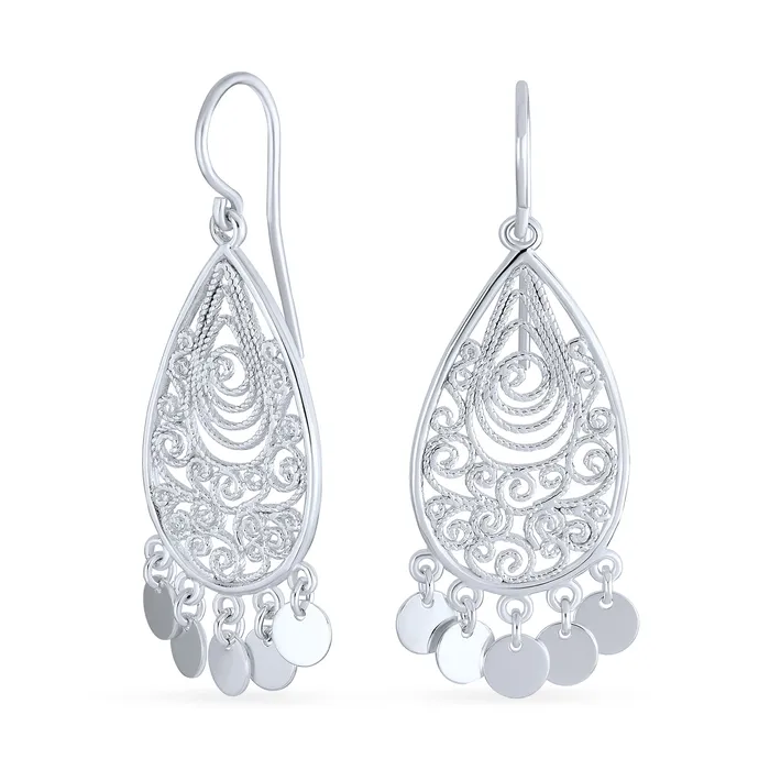 BlingJewelry Wholesale Earrings Boho Moroccan Tear Shape Dangle Gemstone Earrings with Coins Sterling Silver BlingJewelry Wholesale Earrings Boho Moroccan Tear Shape Dangle Gemstone Earrings with Coins Sterling Silver