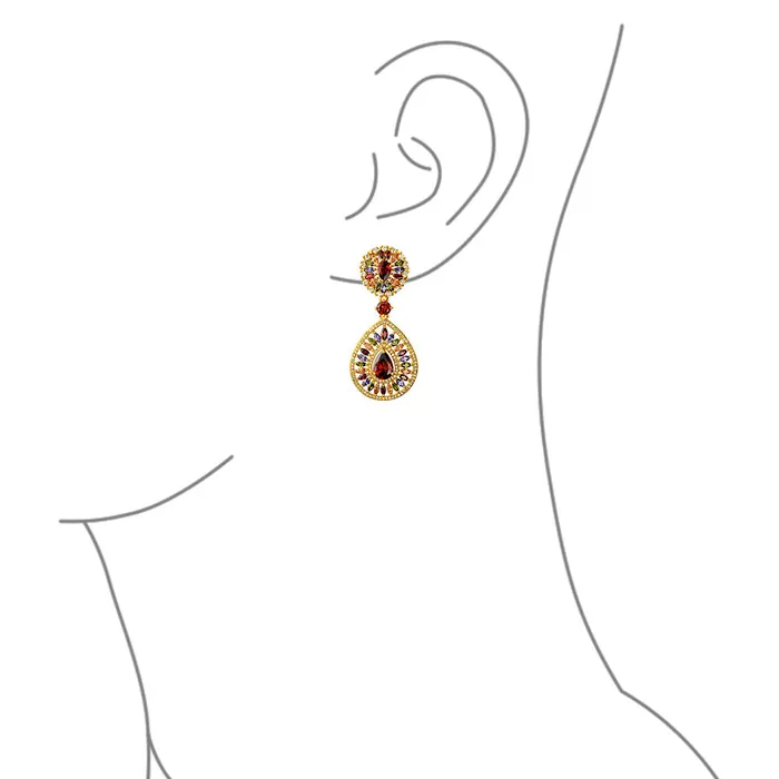 BlingJewelry Wholesale Earrings Multicolor CZ Teardrop Dangle Chandelier Earrings for Wedding Prom Gold Plated BlingJewelry Wholesale Earrings Multicolor CZ Teardrop Dangle Chandelier Earrings for Wedding Prom Gold Plated