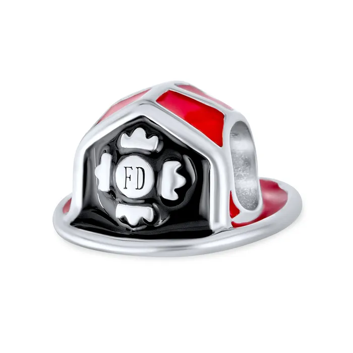 BlingJewelry Wholesale Firefighter Hat Charm Bead Sterling Silver for European Bracelet Bracelets BlingJewelry Wholesale Firefighter Hat Charm Bead Sterling Silver for European Bracelet Bracelets