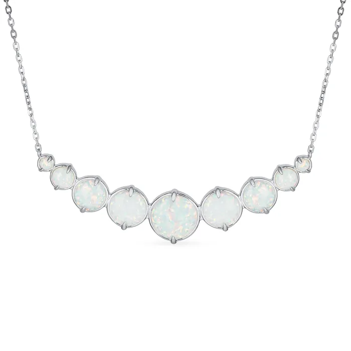 BlingJewelry Wholesale Gemstone Statement Pendant Necklace with White Created Opal in Sterling Silver Necklaces BlingJewelry Wholesale Gemstone Statement Pendant Necklace with White Created Opal in Sterling Silver Necklaces