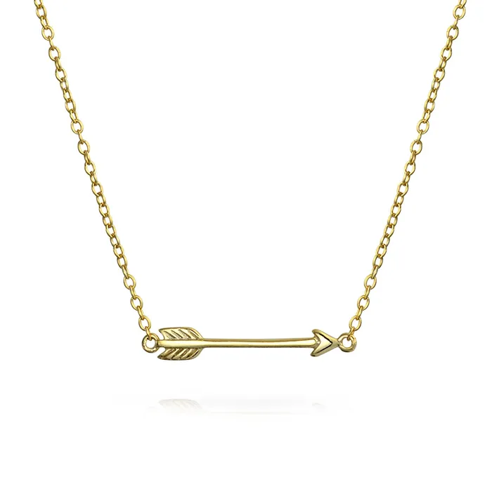 BlingJewelry Wholesale Necklaces Dainty Cupid Arrow Pendant Necklace in 14K Gold Plated Sterling Silver BlingJewelry Wholesale Necklaces Dainty Cupid Arrow Pendant Necklace in 14K Gold Plated Sterling Silver