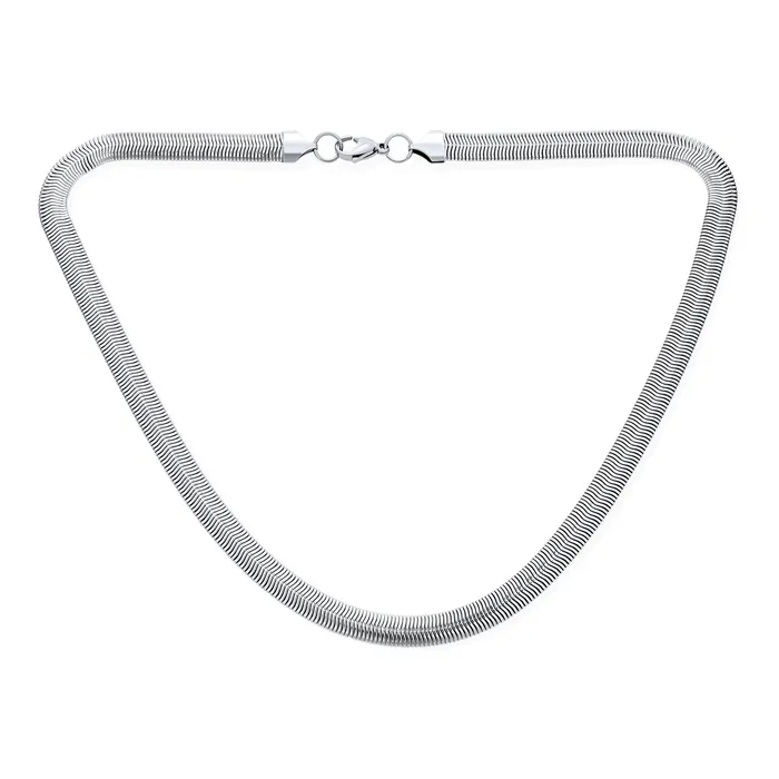 BlingJewelry Wholesale Necklaces Wide Herringbone Flat Snake Flexible Chain Necklace for Men Silver Tone 20 Inch BlingJewelry Wholesale Necklaces Wide Herringbone Flat Snake Flexible Chain Necklace for Men Silver Tone 20 Inch