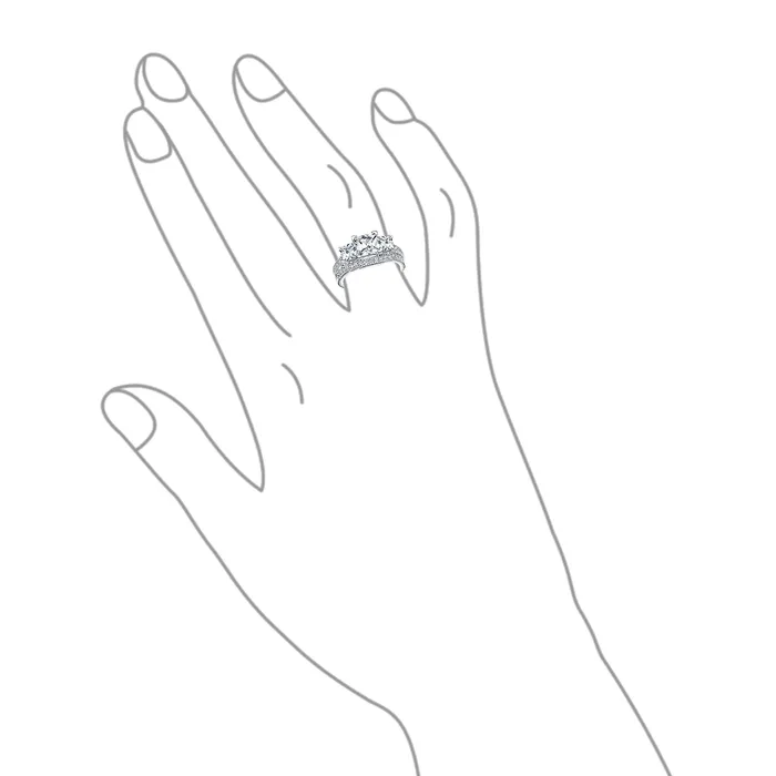 BlingJewelry Wholesale Rings Art Deco 3CT Square Princess Cut Cocktail Statement Ring in Sterling Silver
