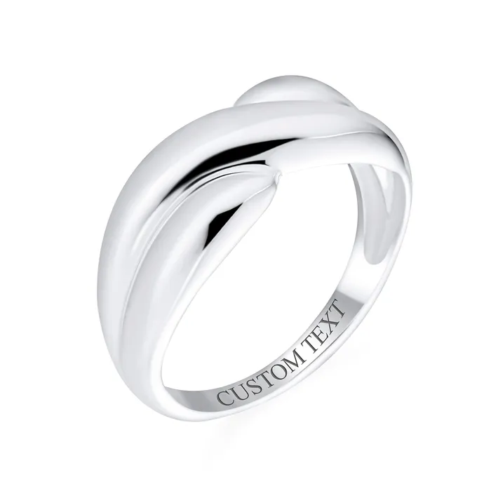 BlingJewelry Wholesale Rings Dome Twisted Love Knot Infinity Band Silver Ring Sterling Criss Cross
