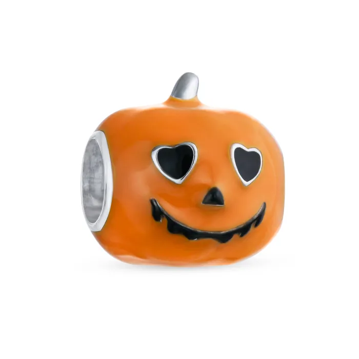 BlingJewelry Wholesale Rings Halloween Pumpkin Charm Bead Enamel Sterling Silver for European Bracelets BlingJewelry Wholesale Rings Halloween Pumpkin Charm Bead Enamel Sterling Silver for European Bracelets