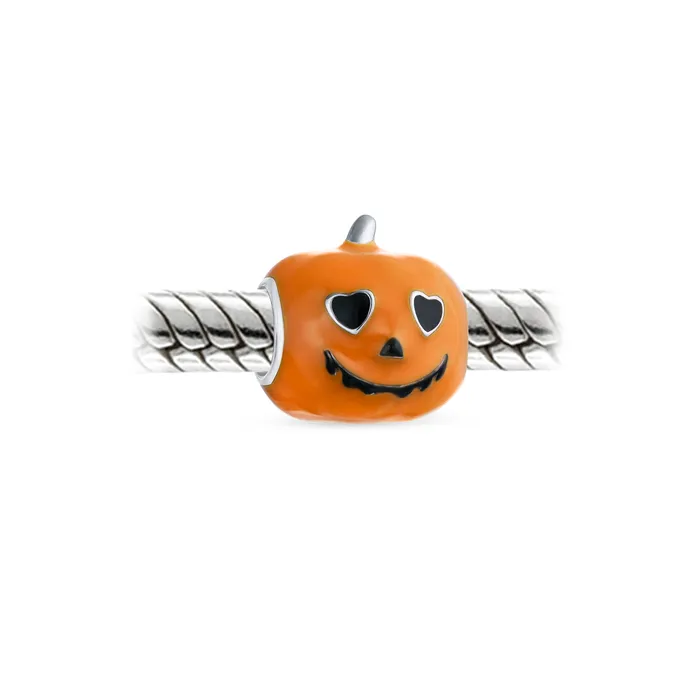 BlingJewelry Wholesale Rings Halloween Pumpkin Charm Bead Enamel Sterling Silver for European Bracelets BlingJewelry Wholesale Rings Halloween Pumpkin Charm Bead Enamel Sterling Silver for European Bracelets