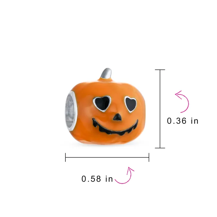 BlingJewelry Wholesale Rings Halloween Pumpkin Charm Bead Enamel Sterling Silver for European Bracelets BlingJewelry Wholesale Rings Halloween Pumpkin Charm Bead Enamel Sterling Silver for European Bracelets