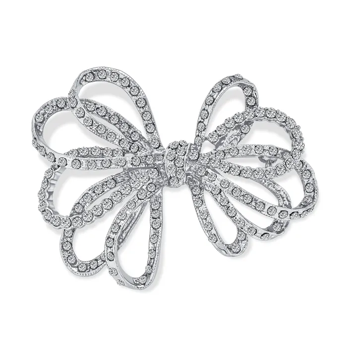BlingJewelry Wholesale Rings Large Bridal Holiday Statement Crystal Wedding Bow Brooche Pin Silver Rose Gold Tone BlingJewelry Wholesale Rings Large Bridal Holiday Statement Crystal Wedding Bow Brooche Pin Silver Rose Gold Tone