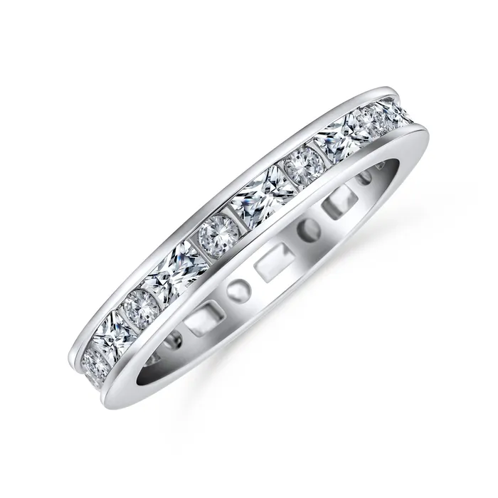 BlingJewelry Wholesale Rings Minimalist Thin Pave Silver Ring Stackable Eternity Wedding Band Sterling BlingJewelry Wholesale Rings Minimalist Thin Pave Silver Ring Stackable Eternity Wedding Band Sterling