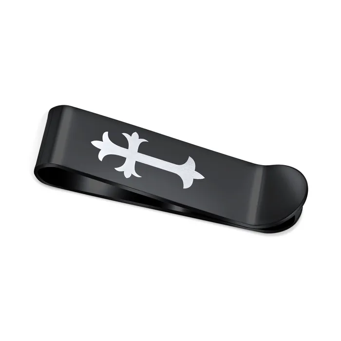 BlingJewelry Wholesale Rings Two Tone Silver Black Stainless Steel Fleur de Lis Cross Mens Money Clip Holder BlingJewelry Wholesale Rings Two Tone Silver Black Stainless Steel Fleur de Lis Cross Mens Money Clip Holder