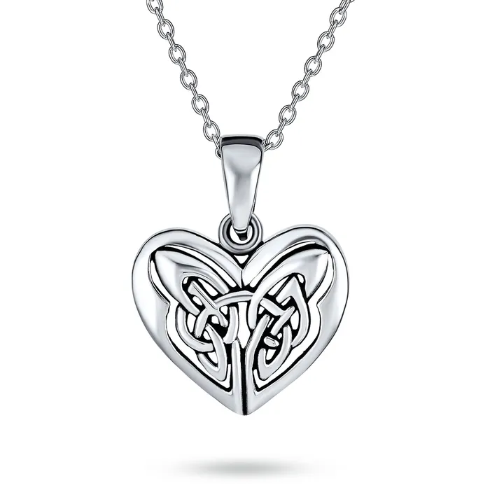 BlingJewelry Wholesale Romantic Celtic Triquetra Love Knot Heart Pendant Necklace in Sterling Silver Necklaces BlingJewelry Wholesale Romantic Celtic Triquetra Love Knot Heart Pendant Necklace in Sterling Silver Necklaces
