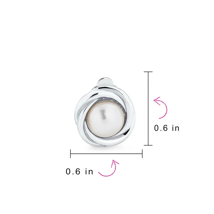 BlingJewelry Wholesale Twist Braided Rope ClipOn Earrings with Simulated Pearl in Gold or Silver Plated Earrings BlingJewelry Wholesale Twist Braided Rope ClipOn Earrings with Simulated Pearl in Gold or Silver Plated Earrings