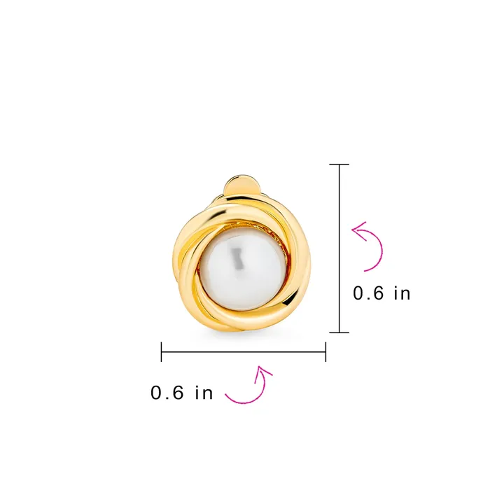 BlingJewelry Wholesale Twist Braided Rope ClipOn Earrings with Simulated Pearl in Gold or Silver Plated Earrings BlingJewelry Wholesale Twist Braided Rope ClipOn Earrings with Simulated Pearl in Gold or Silver Plated Earrings