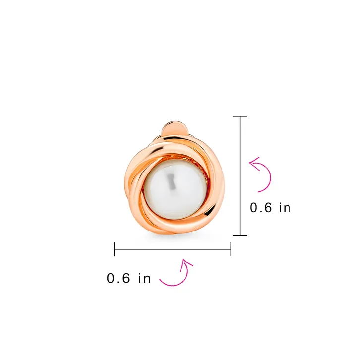 BlingJewelry Wholesale Twist Braided Rope ClipOn Earrings with Simulated Pearl in Gold or Silver Plated Earrings BlingJewelry Wholesale Twist Braided Rope ClipOn Earrings with Simulated Pearl in Gold or Silver Plated Earrings