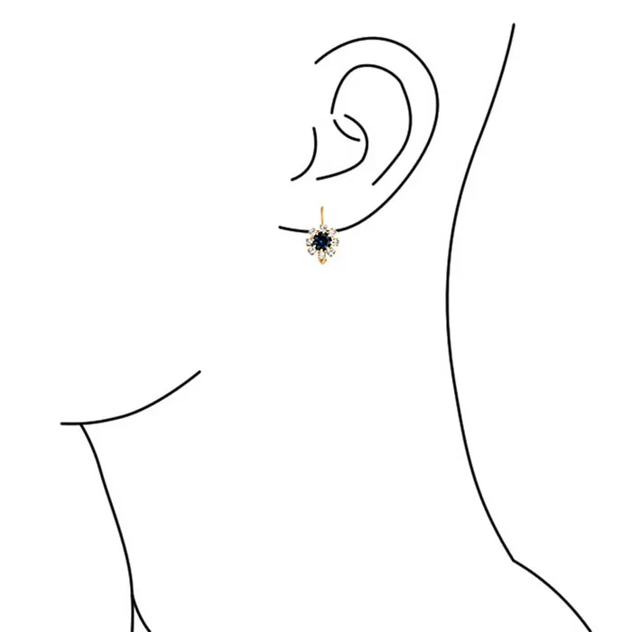 BlingJewelry Wholesale White CZ Flower Gold Plated Drop Earrings More Colors Earrings