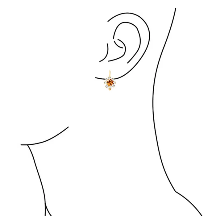 BlingJewelry Wholesale White CZ Flower Gold Plated Drop Earrings More Colors Earrings