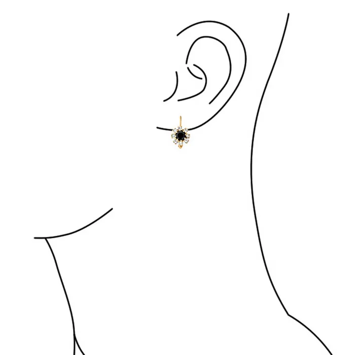 BlingJewelry Wholesale White CZ Flower Gold Plated Drop Earrings More Colors Earrings