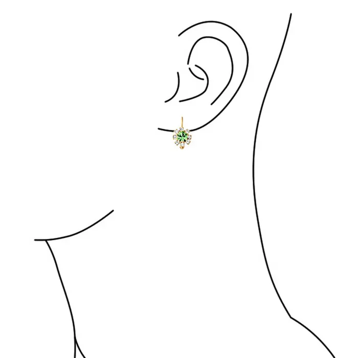 BlingJewelry Wholesale White CZ Flower Gold Plated Drop Earrings More Colors Earrings