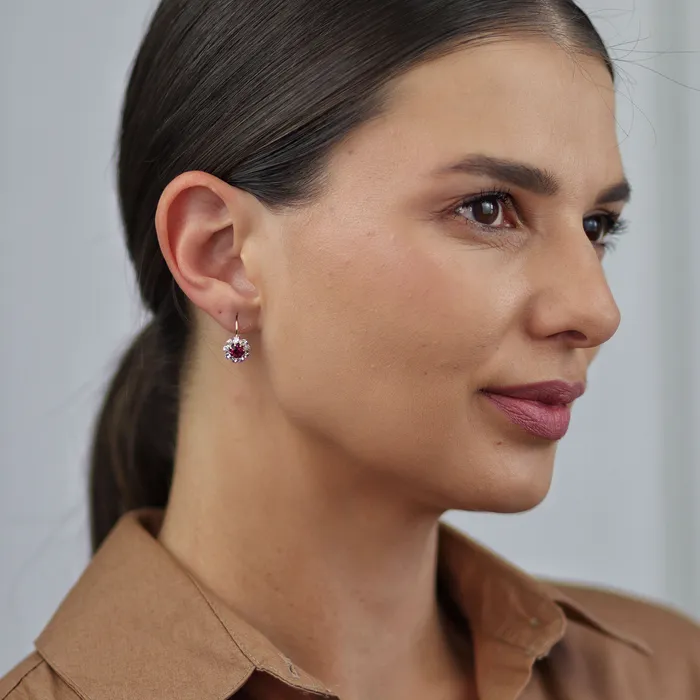 BlingJewelry Wholesale White CZ Flower Gold Plated Drop Earrings More Colors Earrings