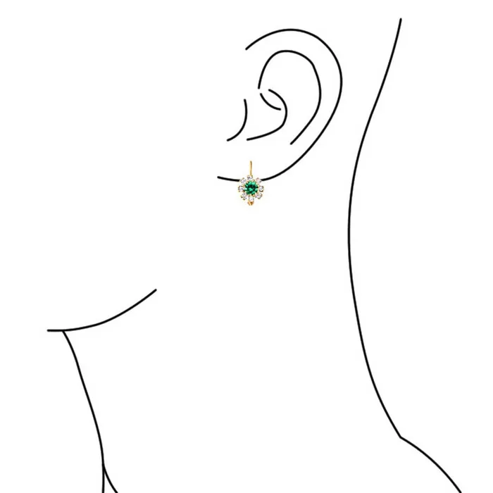BlingJewelry Wholesale White CZ Flower Gold Plated Drop Earrings More Colors Earrings