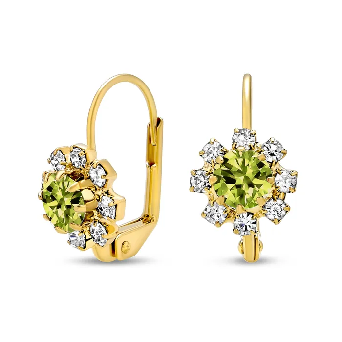 BlingJewelry Wholesale White CZ Flower Gold Plated Drop Earrings More Colors Earrings