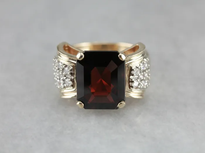 Bold Garnet Diamond Cocktail Ring Market Square Jewelers Rings