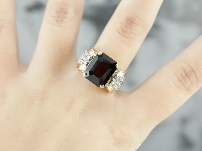 Bold Garnet Diamond Cocktail Ring Market Square Jewelers Rings Bold Garnet Diamond Cocktail Ring Market Square Jewelers Rings