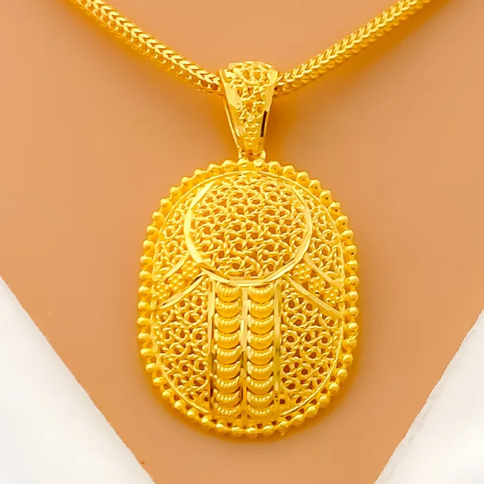 Bold Regal 22K Gold Pendant Set Andaaz Jewelers PreStyled Sets
