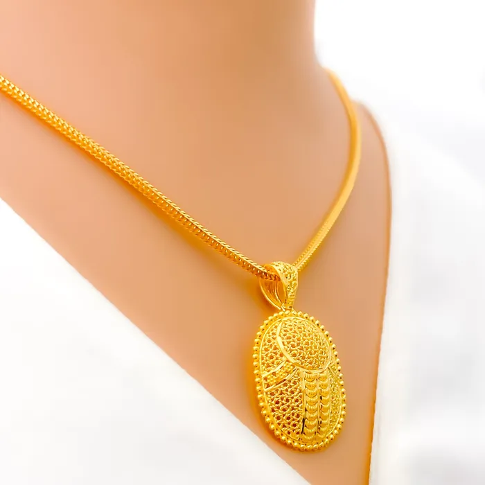 Bold Regal 22K Gold Pendant Set Andaaz Jewelers PreStyled Sets