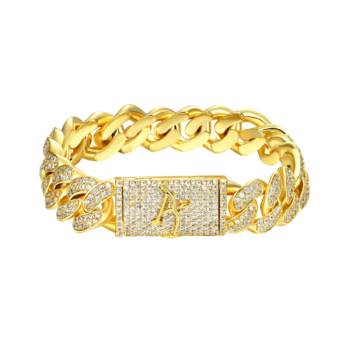 Bracelets Aporro A Cuban Link Yellow Gold Bracelet 7 aporro