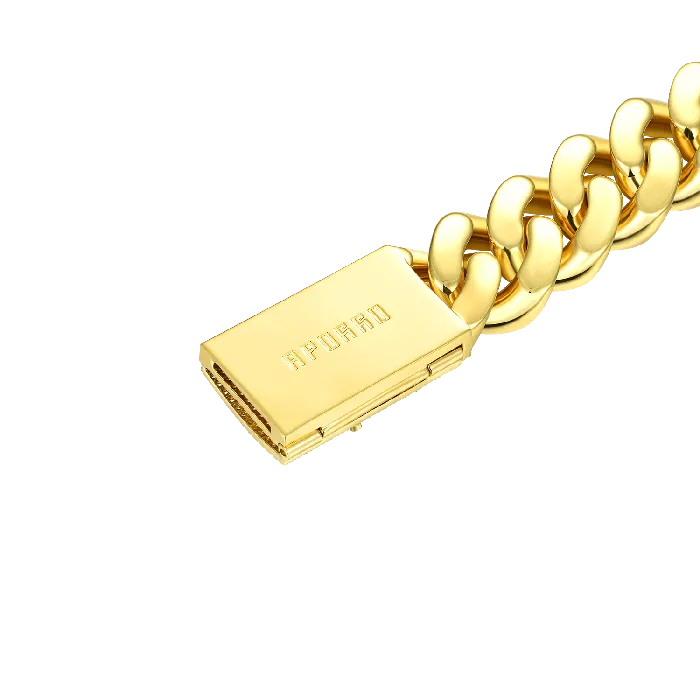 Bracelets Aporro A Cuban Link Yellow Gold Bracelet 7 aporro