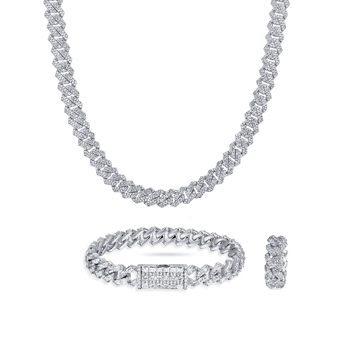 Bracelets aporro ProngCuban Chain Bracelet Cuban Ring Gift Set