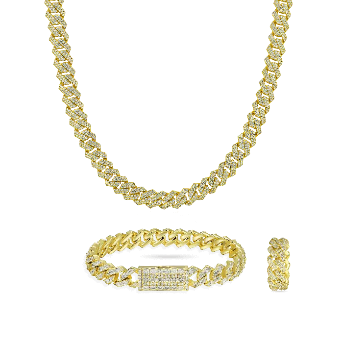 Bracelets aporro ProngCuban Chain Bracelet Cuban Ring Gift Set