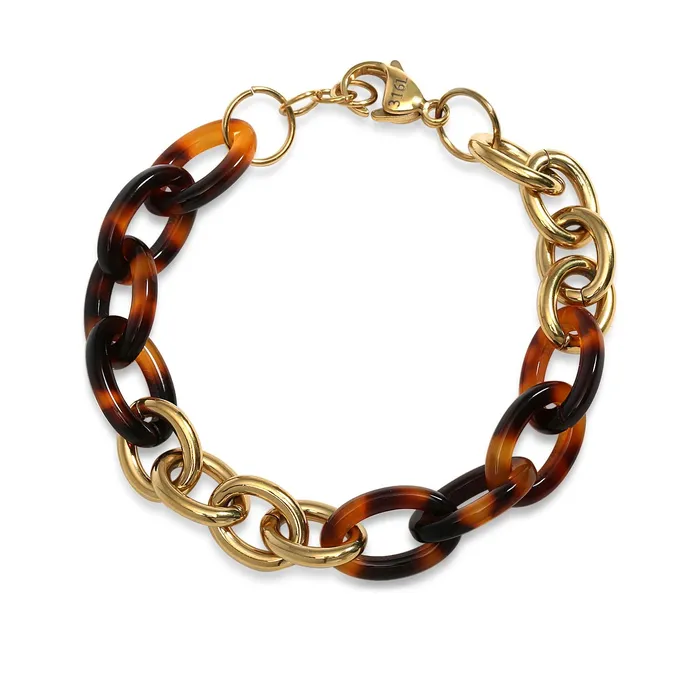 Bracelets BlingJewelry Wholesale Fashion Brown Golden Acrylic Leopard Tortoise Shell Chain Link Bracelet Bracelets BlingJewelry Wholesale Fashion Brown Golden Acrylic Leopard Tortoise Shell Chain Link Bracelet