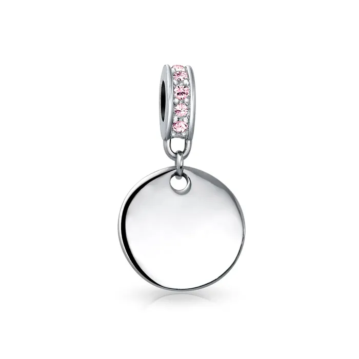 Bracelets BlingJewelry Wholesale Initial Alphabet Bead Charm Pink Crystal Monogram Sterling Silver Bracelet Bracelets BlingJewelry Wholesale Initial Alphabet Bead Charm Pink Crystal Monogram Sterling Silver Bracelet