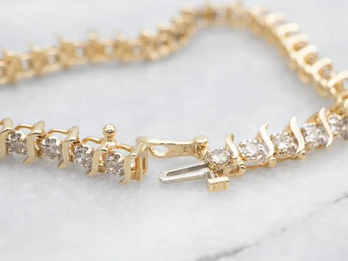 Bracelets Market Square Jewelers Gold SLink Diamond Tennis Bracelet