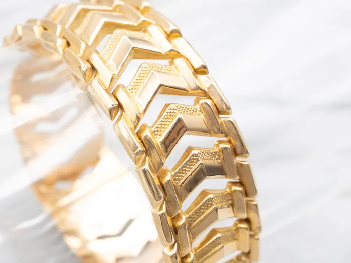 Bracelets Market Square Jewelers MidCentury Gold Chevron Link Bracelet