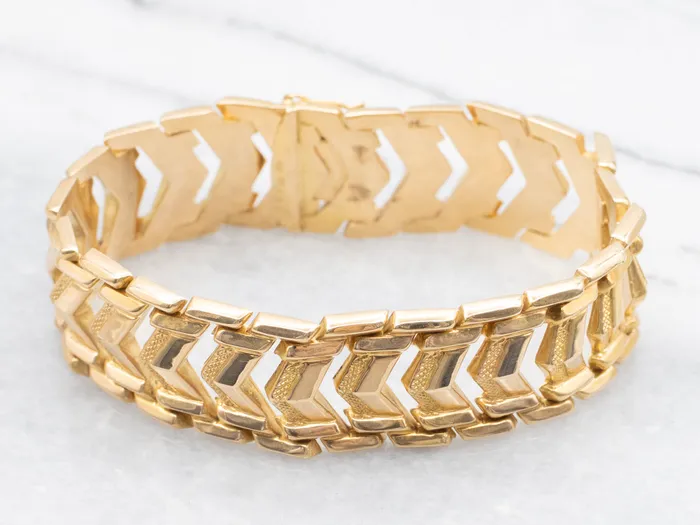 Bracelets Market Square Jewelers MidCentury Gold Chevron Link Bracelet
