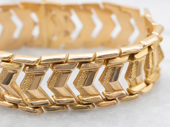 Bracelets Market Square Jewelers MidCentury Gold Chevron Link Bracelet