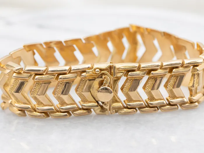 Bracelets Market Square Jewelers MidCentury Gold Chevron Link Bracelet