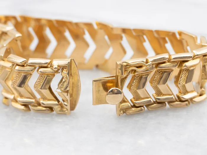 Bracelets Market Square Jewelers MidCentury Gold Chevron Link Bracelet