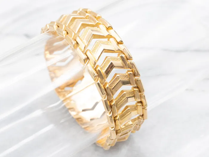 Bracelets Market Square Jewelers MidCentury Gold Chevron Link Bracelet
