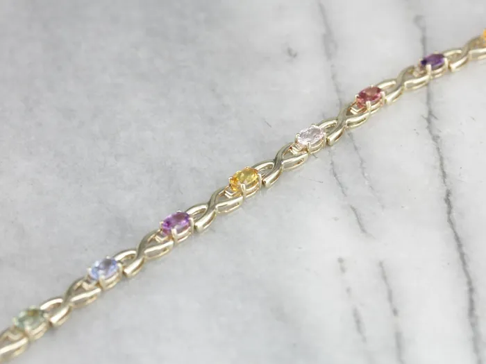 Bracelets Market Square Jewelers Sapphire Multi Color Gemstone Bracelet