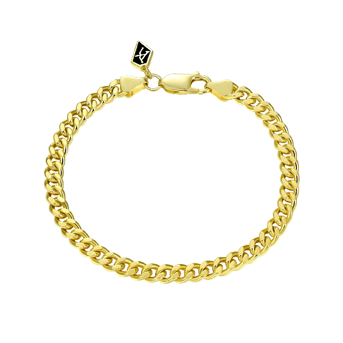 Bracelets Yellow Gold Miami Micro Cuban Curb Bracelet 5mm aporro