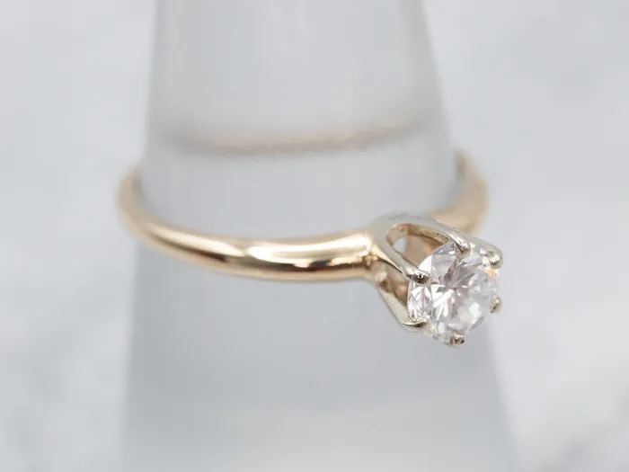 Bright Two Tone Diamond Solitaire Engagement Ring Market Square Jewelers Rings Bright Two Tone Diamond Solitaire Engagement Ring Market Square Jewelers Rings