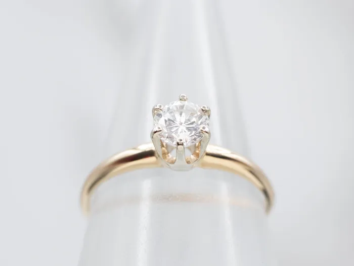 Bright Two Tone Diamond Solitaire Engagement Ring Market Square Jewelers Rings Bright Two Tone Diamond Solitaire Engagement Ring Market Square Jewelers Rings