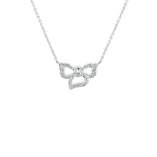Carelle Diamond Flower Pendant and Chain CH Collection Necklaces