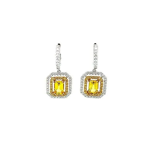 CH Collection Earrings Yellow Sapphire Diamond Earrings