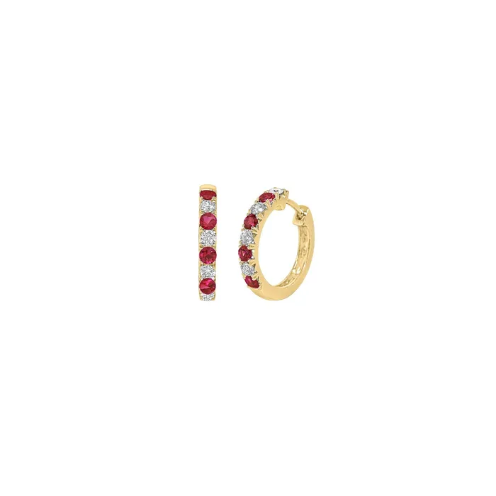 CH Collection Ruby Diamond Hoop Earrings Earrings
