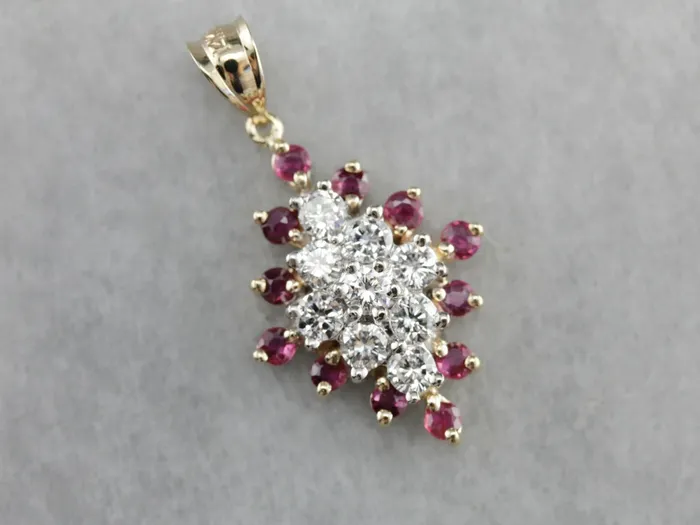 Charm Necklaces Market Square Jewelers Marquise Diamond Ruby Cluster Pendant Charm Necklaces Market Square Jewelers Marquise Diamond Ruby Cluster Pendant